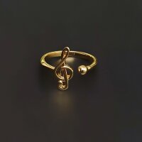 Кольцо Скрипичный ключ 15 мм золото