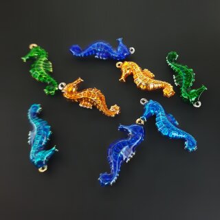 Подвеска морской конек 25 мм цветная эмаль