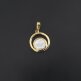 Подвеска круги с перламутром 15 мм позолота - Подвеска круги с перламутром 15 мм позолота