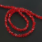 Бусины стекло гранёные 4 мм красные нить