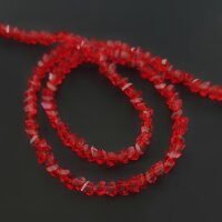 Бусины стекло гранёные 4 мм красные нить