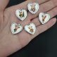 Подвеска сердце белая эмаль с принтом Оленёнок 20 мм родий - Подвеска сердце белая эмаль с принтом Оленёнок 20 мм родий