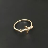 Кольцо Самолёт 11 мм золото