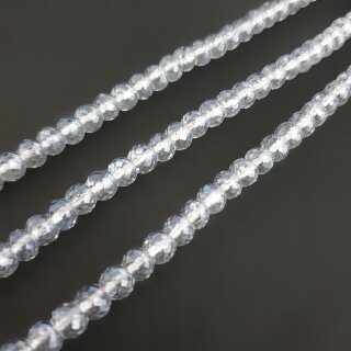 Бусины рондель гранёные стекло 6 мм прозрачные нить