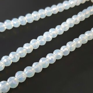 Бусины рондель гранёные стекло 6*5 мм лунные АВ нить