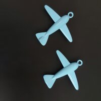 Подвеска самолёт 25*21 мм голубой