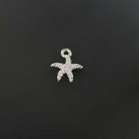 Подвеска морская звездочка со стразами 9 мм родий