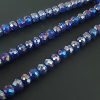 Бусины рондель гранёные стекло 6*5 мм фиолетовые АВ нить