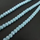 Бусины рондель гранёные стекло 6*5 мм голубые нить