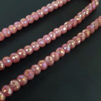 Бусины рондель гранёные стекло 6* мм коричневые АВ нить