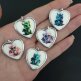 Подвеска сердце белая эмаль с принтом Дракон 25 мм родий 1 - Подвеска сердце белая эмаль с принтом Дракон 25 мм родий 1