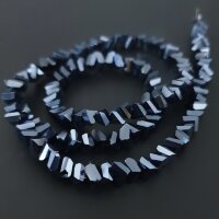 Бусины стекло гранёные 6 мм графит нить