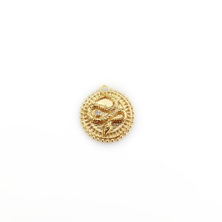 Подвеска змея 17 мм позолота