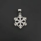 Подвеска снежинка классическая 16 мм родий