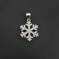 Подвеска снежинка классическая 16 мм родий
