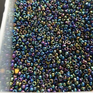 455 Miyuki #15 Rocaille opaque metallic rainbow black 5 гр