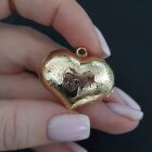 Подвеска сердце со звёздами дутое 31*24 мм золото