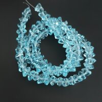 Бусины стекло гранёные 6 мм голубые_2 нить