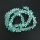 Бусины стекло гранёные 6 мм бирюзовые нить