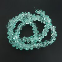 Бусины стекло гранёные 6 мм бирюзовые нить