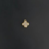 Подвеска Клевер со стразами 8 мм золото Подвеска Клевер со стразами 8 мм золото