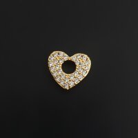 Подвеска на кольца сердце 13 мм двухстороннее золото