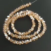 Бусины хрусталь гранёные 4 мм шампань нить