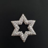 Подвеска звезда с инкрустацией 22 мм родий
