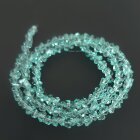 Бусины хрусталь гранёные 4 мм бирюзовый нить