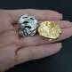 Подвеска круглая мятая 27 мм золото - Подвеска круглая мятая 27 мм золото