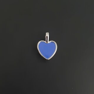 Подвеска сердечко эмаль 10 мм синее родий