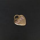 Подвеска сердце LOVE сиреневая 16 мм золото