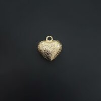 Подвеска сердце искрящееся 15*13 мм золото