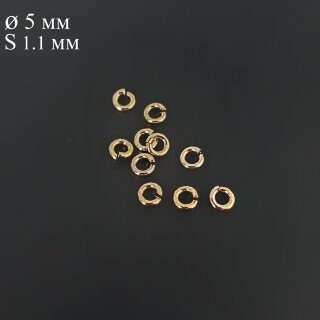 Колечки соединительные 5*1,1 мм золото разъёмные 10 шт