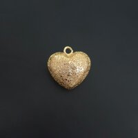 Подвеска сердце искрящееся 20*18 мм золото