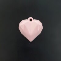 Подвеска сердце гранёное 17 мм розовое