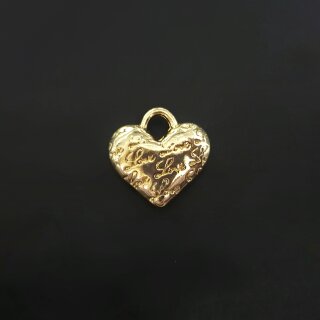 Подвеска сердце с гравировкой Love 16 золото
