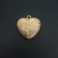 Подвеска сердце искрящееся 25*23 мм золото