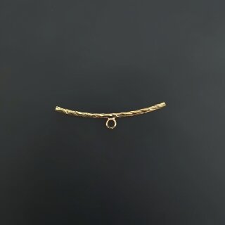 Бусина трубочка дуга с рисунком с петлёй 30 мм золото