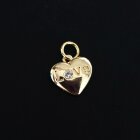 Подвеска сердце LOVE 11 мм позолота