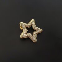 Подвеска звезда на шнур 25 мм золото
