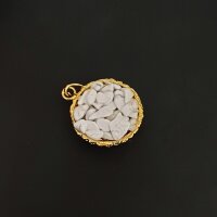 Подвеска лукошко крошка кахолонг  20 мм золото