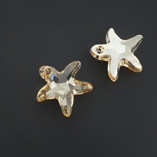 Подвеска Starfish Сваровски 14 мм Golden Shadow Blue 6721